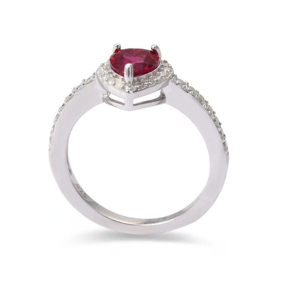 Lab Grown Ruby Halo Heart Ring Fine Color Jewels best gift for girls, Christmas gift, dla-dm-discount-all-154898, gift for her, Gift for Mom, gift for women, gift from daughter, Heart ring, July birthstone, New Year gift, Pave ring, Red heart stone, Red ruby ring, Ruby silver ring, Valentine's Day gift