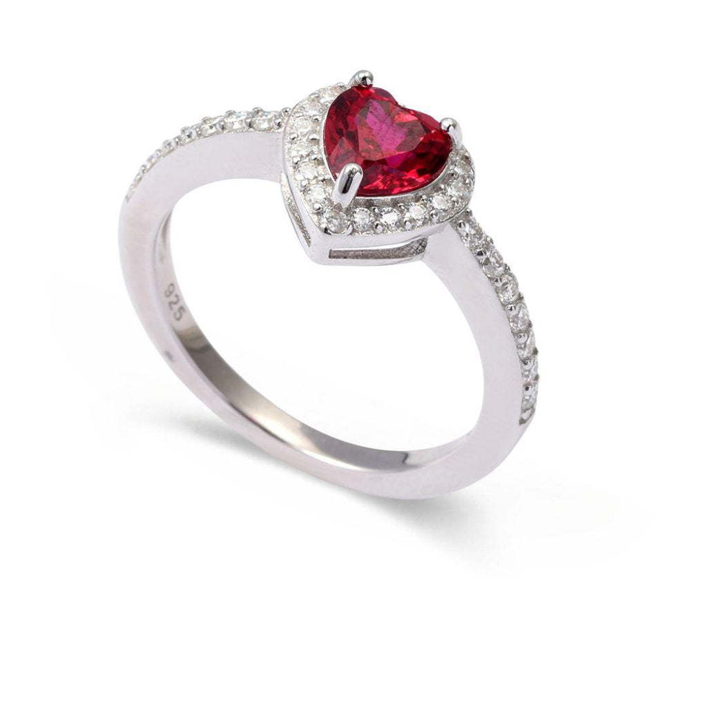 Lab Grown Ruby Halo Heart Ring Fine Color Jewels best gift for girls, Christmas gift, dla-dm-discount-all-154898, gift for her, Gift for Mom, gift for women, gift from daughter, Heart ring, July birthstone, New Year gift, Pave ring, Red heart stone, Red ruby ring, Ruby silver ring, Valentine's Day gift