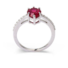 Load image into Gallery viewer, Lab Grown Ruby Teardrop Ring Fine Color Jewels Aesthetic rings, best gift for girls, best gift for women, Christmas gift, dla-dm-discount-all-154898, gift for her, Gift for Mom, gift for women, gift from daughter, July birthstone, Minimal rings, Pave ring, Red stone, Ruby solitaire ring, Sterling silver ruby, Teardrop Ruby, Valentine&#39;s Day gift