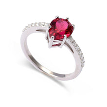 Load image into Gallery viewer, Lab Grown Ruby Teardrop Ring Fine Color Jewels Aesthetic rings, best gift for girls, best gift for women, Christmas gift, dla-dm-discount-all-154898, gift for her, Gift for Mom, gift for women, gift from daughter, July birthstone, Minimal rings, Pave ring, Red stone, Ruby solitaire ring, Sterling silver ruby, Teardrop Ruby, Valentine&#39;s Day gift