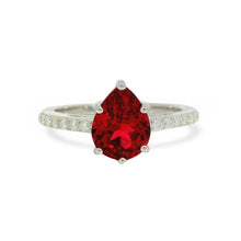 Load image into Gallery viewer, Lab Grown Ruby Teardrop Ring Fine Color Jewels Aesthetic rings, best gift for girls, best gift for women, Christmas gift, dla-dm-discount-all-154898, gift for her, Gift for Mom, gift for women, gift from daughter, July birthstone, Minimal rings, Pave ring, Red stone, Ruby solitaire ring, Sterling silver ruby, Teardrop Ruby, Valentine&#39;s Day gift