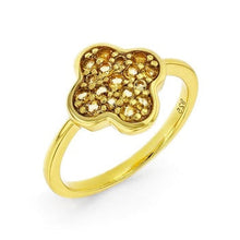 Load image into Gallery viewer, Four Leaf Clover Ring with Citrine Good Luck Ring