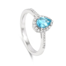 Load image into Gallery viewer, stunning blue gemstone ring, pear shape blue gemstone ring