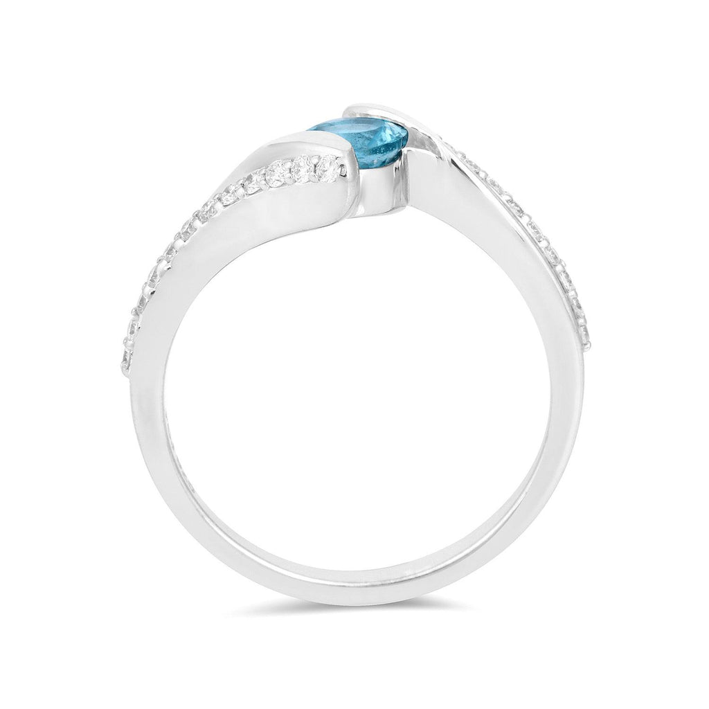 Round cut paraiba ring, solitaire ring, paraiba solitaire ring for women