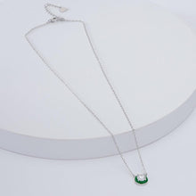 Load image into Gallery viewer, Moissanite &amp; Enamel Solitaire Pendant Necklace - FineColorJewels