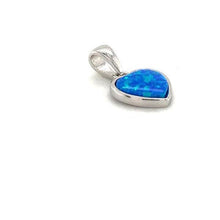 Load image into Gallery viewer, Blue Opal Heart Necklace - FineColorJewels