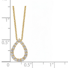 Load image into Gallery viewer, 14K Gold Lab Diamond Open Teardrop Pendant Necklace