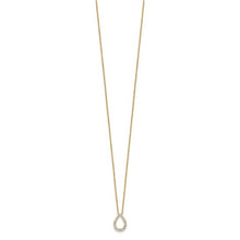 Load image into Gallery viewer, 14K Gold Lab Diamond Open Teardrop Pendant Necklace