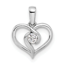 Load image into Gallery viewer, 14K White Gold Heart Shaped Twisted Pendant