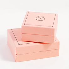 Load image into Gallery viewer, Elegantly crafted Peach Jewelry Box for our silver jewelry – a stylish and protective box designed to enhance the unboxing experience.