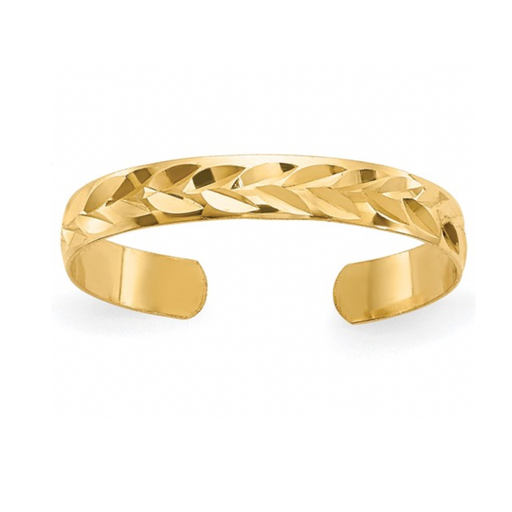 10K Gold Textured Adjustable Toe Ring