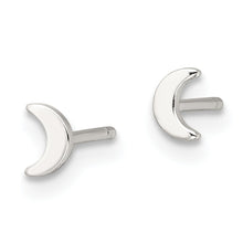 Load image into Gallery viewer, Half Moon Stud Earrings Silver