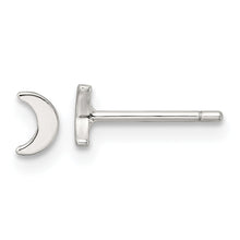 Load image into Gallery viewer, Half Moon Stud Earrings Silver