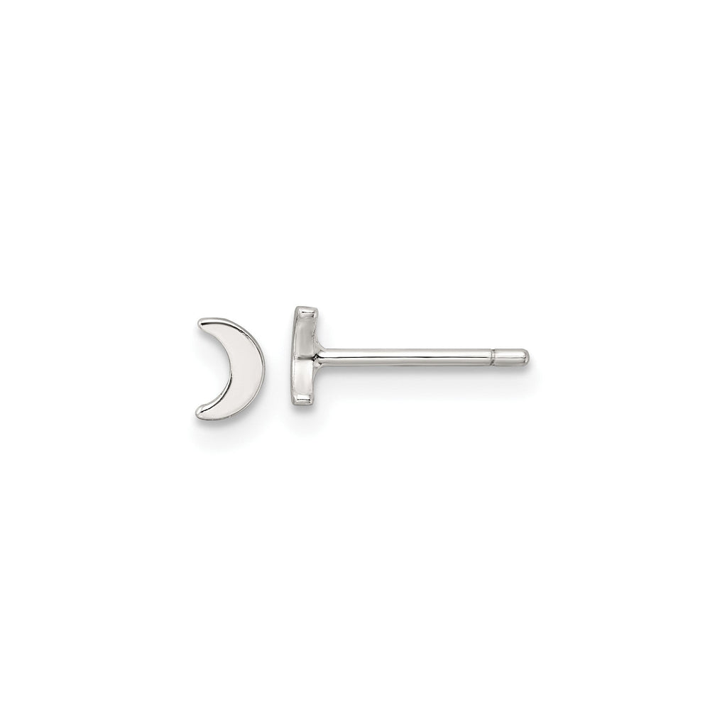 Half Moon Stud Earrings Silver