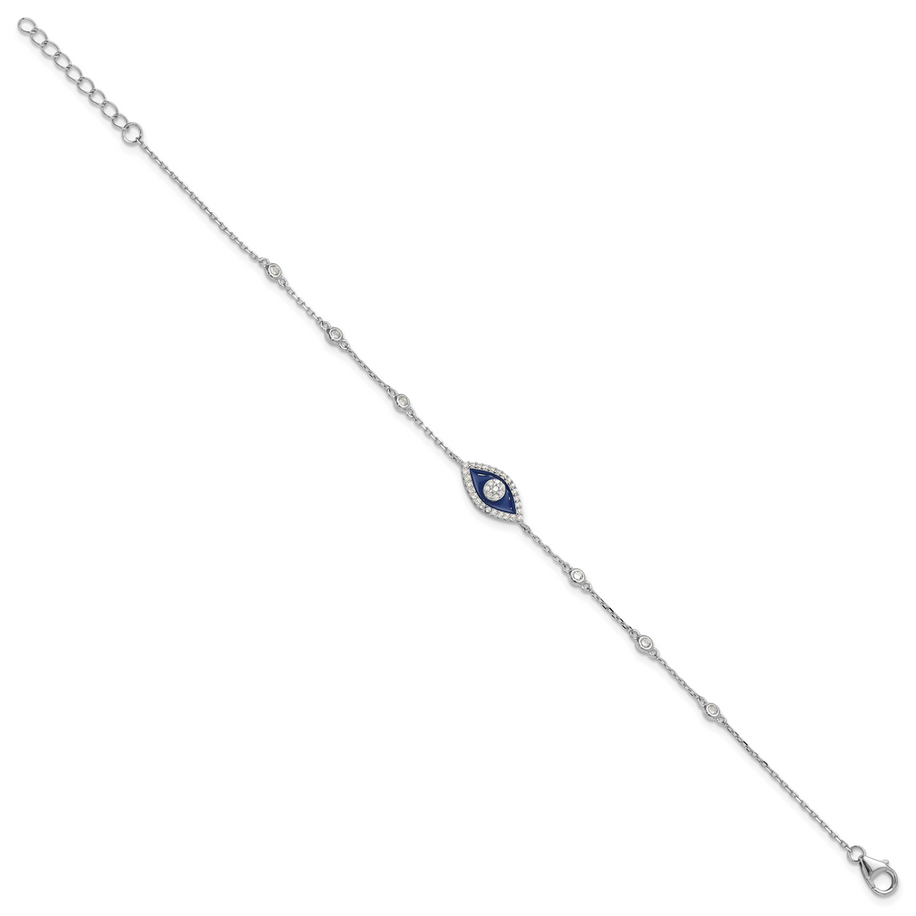 Cubic Zirconia Enamel Evil Eye Bracelet