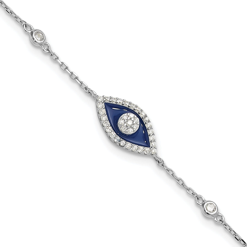 Cubic Zirconia Enamel Evil Eye Bracelet