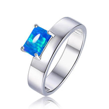 Load image into Gallery viewer, Blue Opal Offset Ring - FineColorJewels