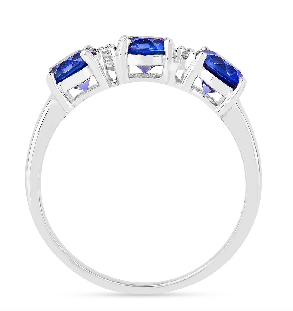 Ceylon Sapphire Three Stone Ring