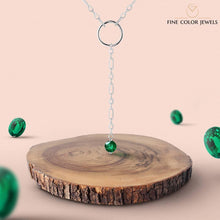 Load image into Gallery viewer, emerald necklace dainty green pendant silver pendant dainty round pendant genuine emerald Green stone pendant birthstone pendant MAY birthday gift Daily wear necklace best pendant gift round green stone GREEN jewlery gift work wear necklace