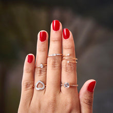 Load image into Gallery viewer, Diamond Baguette Engagement 10kt Rose Gold Ring - FineColorJewels