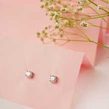 Load image into Gallery viewer, White Moissanite Stud Earrings - FineColorJewels