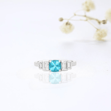 Load image into Gallery viewer, blue solitaire ring, solitaire ring on a budget, affordable solitaire ring