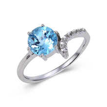 Load image into Gallery viewer, minimalist ring design. solitaire ring, topaz solitaire ring for women