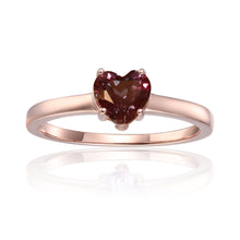 Load image into Gallery viewer, Heart Ring in Rose Gold Plated Sterling Silver, Alexandrite Solitaire Heart Ring