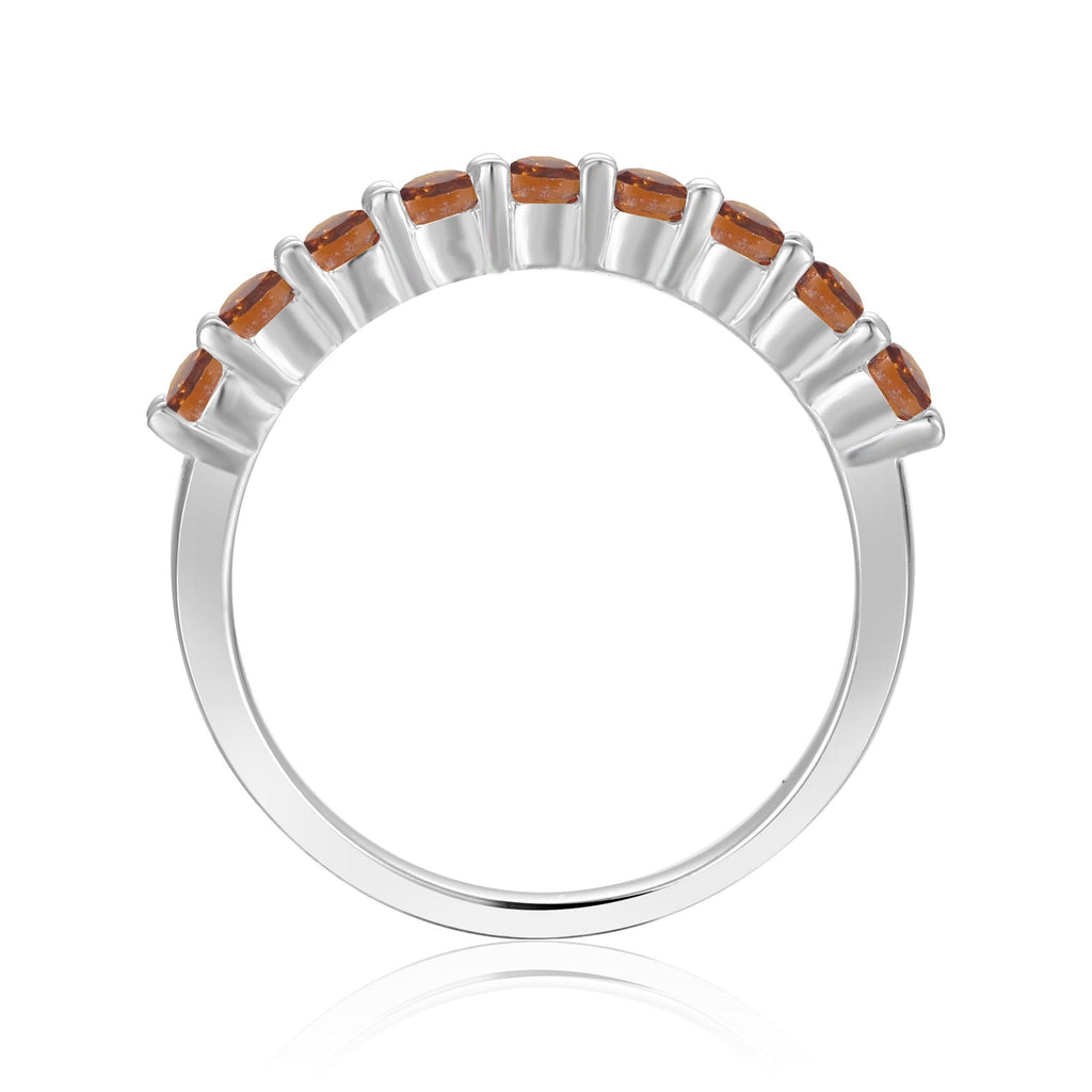 Sterling Silver Round Citrine Ring - FineColorJewels