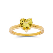 Load image into Gallery viewer, Canary Yellow Sapphire Ring Yellow Diamond Heart Ring  - FineColorJewels