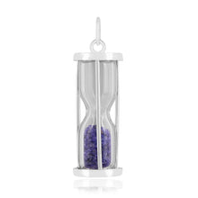 Load image into Gallery viewer, Natural Blue Sapphire Hourglass Pendant Necklace