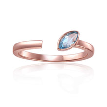 Load image into Gallery viewer, December Birthstone Ring, Blue Topaz Simple Ring, Solitaire Ring for Women