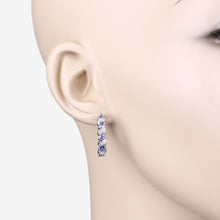 Load image into Gallery viewer, Genuine Tanzanite Hoop Earrings
