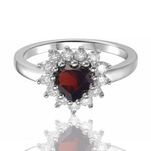 Load image into Gallery viewer, Red Heart Ring Red Garnet Heart Ring