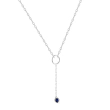 Load image into Gallery viewer, Genuine blue Sapphire Pendant Necklace Dainty Silver Chain Necklace Rhodium Plated Silver Necklace Gift for Her Jewelry for Teenagers