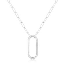 Load image into Gallery viewer, Moissaite Oval Bar Necklace - FineColorJewels