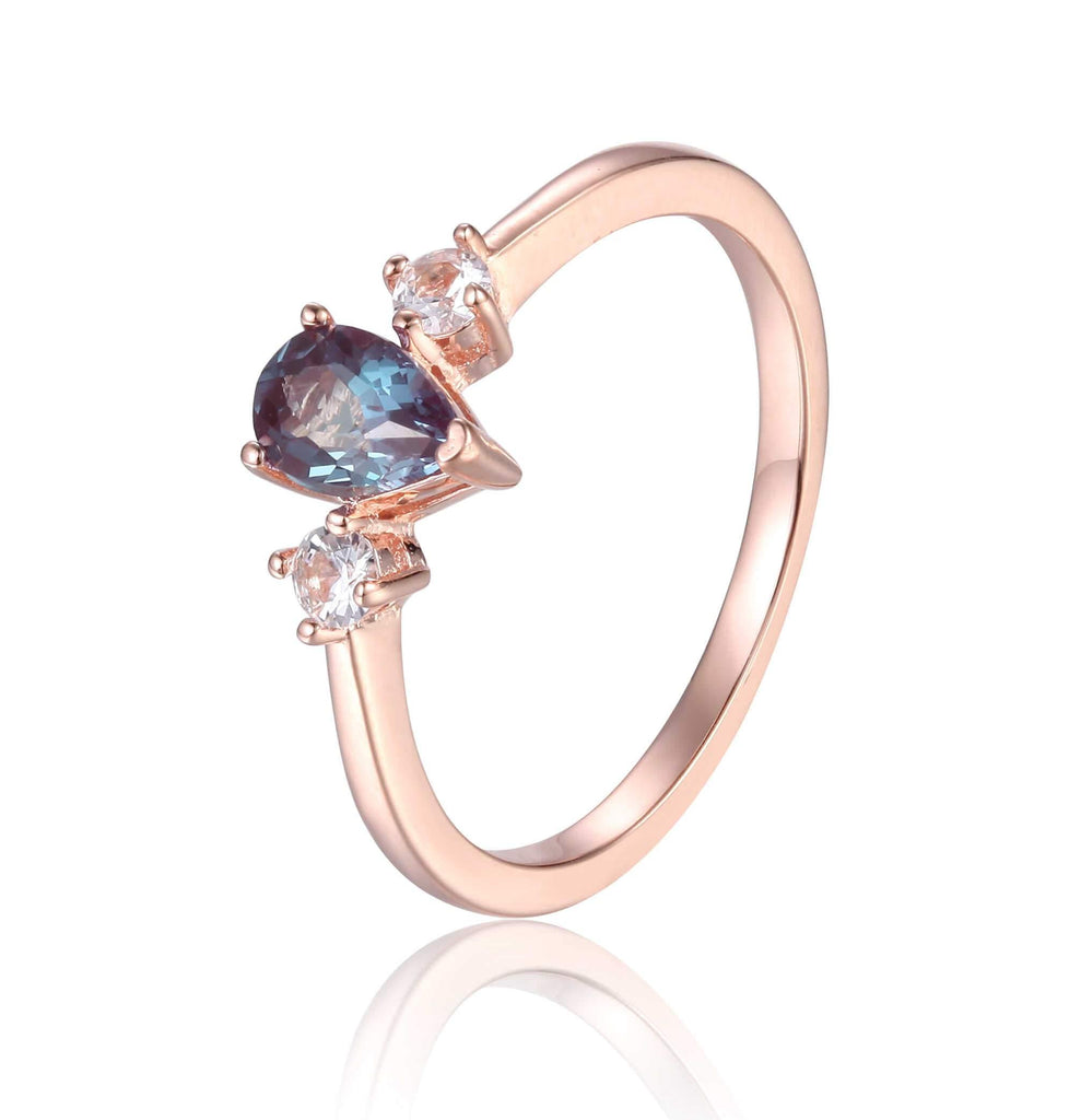 Alexandrite Engagement Ring in Rose Gold