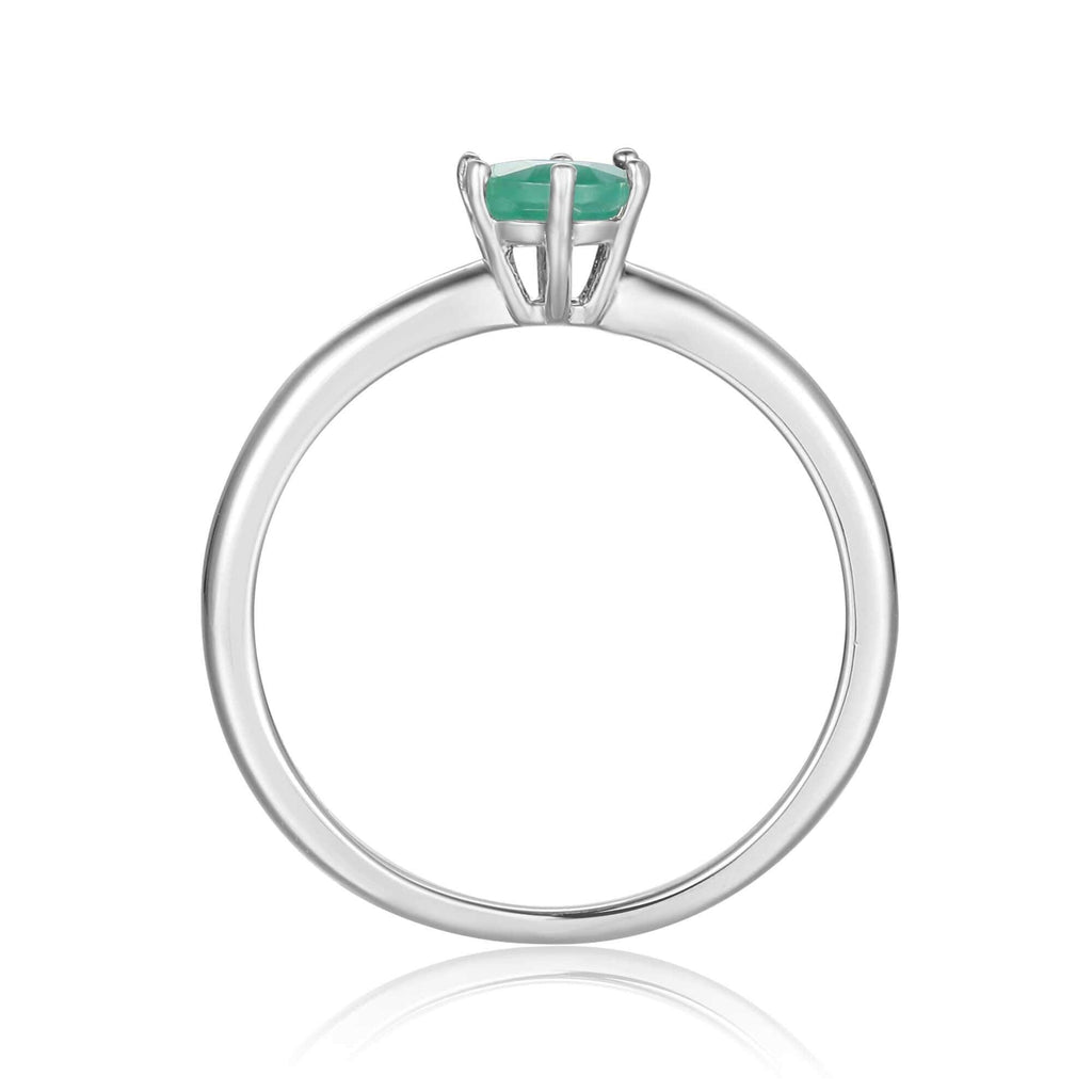 Sterling silver ring design, Emerald and sterling silver ring