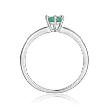 Load image into Gallery viewer, Sterling silver ring design, Emerald and sterling silver ring