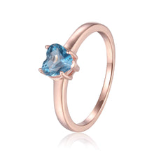 Load image into Gallery viewer, Heart shape cut topaz ring, gold plated ring band