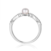 Load image into Gallery viewer, Pearl round solitaire ring, gift for her, engagement ring, wedding ring design