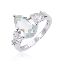 Load image into Gallery viewer, Green Amethyst Teardrop Ring FineColorJewels best gift for girls, best gift for women, Christmas gift, chunky ring gift, cocktail ring, dla-dm-discount-all-154898, engagement ring, gemstone ring, genuine amethyst, gift for her, Gift for Mom, gift for women, green amethyst ring, Mother&#39;s Day gift., pear drop ring, ring for women, Valentine&#39;s Day gift