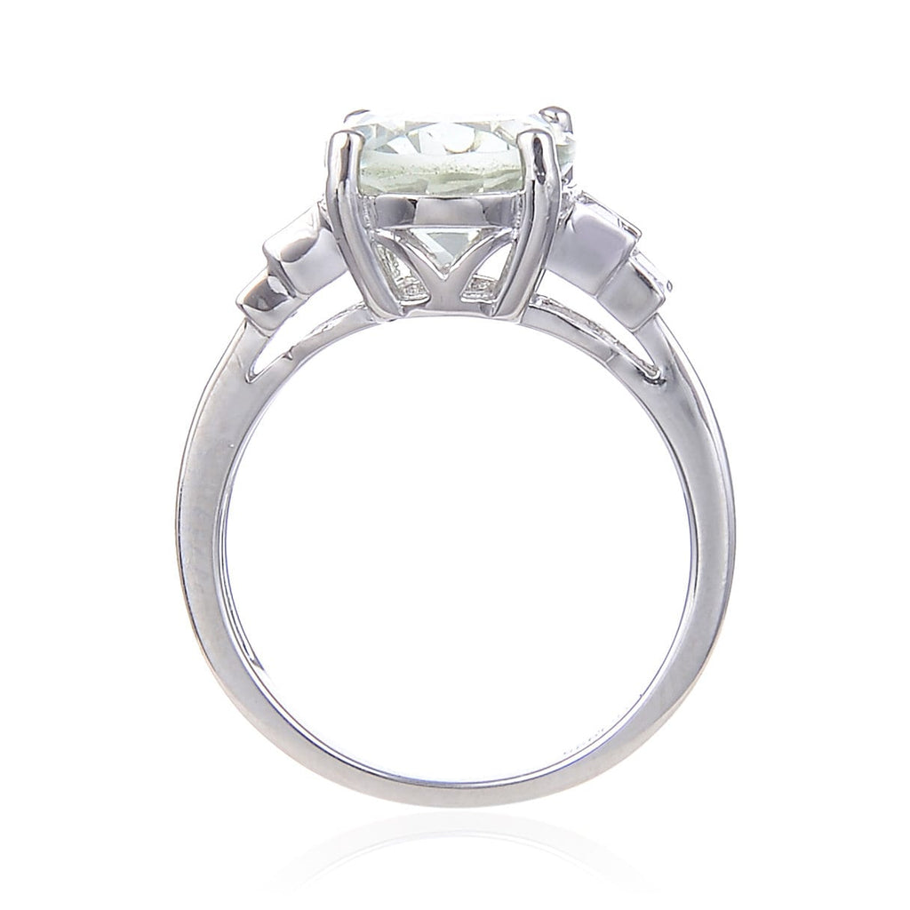 Green Amethyst Teardrop Ring