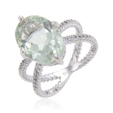 Load image into Gallery viewer, Green Amethyst Oval Cocktail Ring