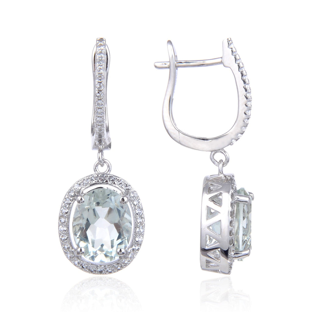 Green Amethyst Oval Earrings