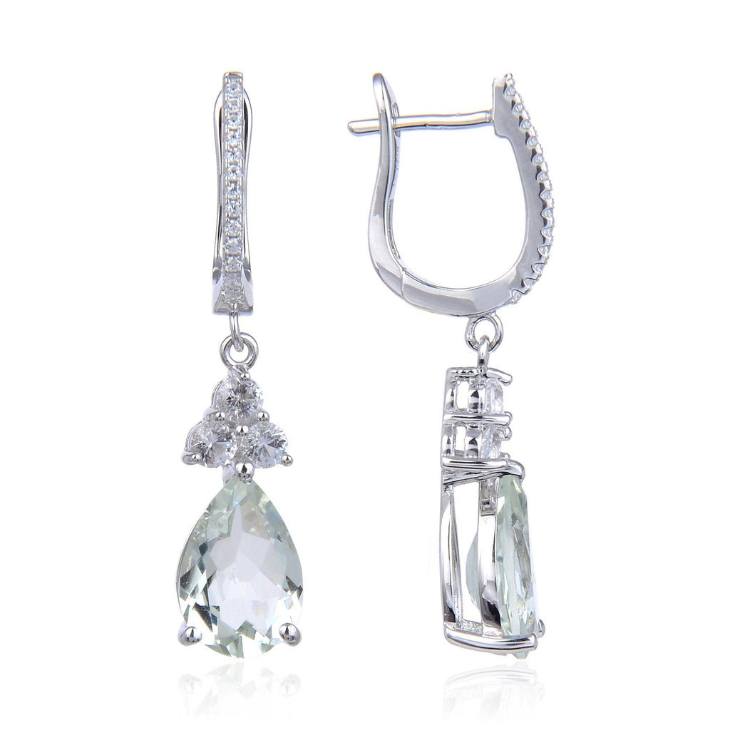 Green Amethyst Drop Earrings Fine Color Jewels 925 silver earrings, amethyst earrings, best gift for girls, best gift for women, Birthstone gift, Christmas gift, dangle amethyst, dla-dm-discount-all-154898, gemstone earrings, genuine amethyst, gift for her, Gift for Mom, gift for women, gift from daughter, green stone earrings, Jewelry Gifts for Her, light green earrings, minimalist earrings, Mother's Day Gift, teardrop earrings, Valentine's Day gift