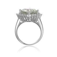 Load image into Gallery viewer, Green Amethyst Cushion Halo Ring Fine Color Jewels affordable rings, amethyst rings, best gift for girls, best gift for women, Christmas gift, dla-dm-discount-all-154898, gift for her, Gift for Mom, gift for women, gift from daughter, Green Halo Ring, green silver rings, green stone ring, Mother&#39;s Day Gift, New Year gift, Silver Halo Ring, Valentine&#39;s Day gift, white topaz rings