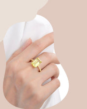 Load image into Gallery viewer, merald Cut Lab Grown Yellow Canary Ring- FineColorJewels