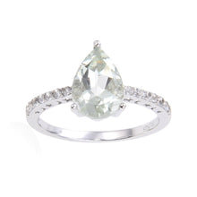 Load image into Gallery viewer, Green Amethyst Pear Ring