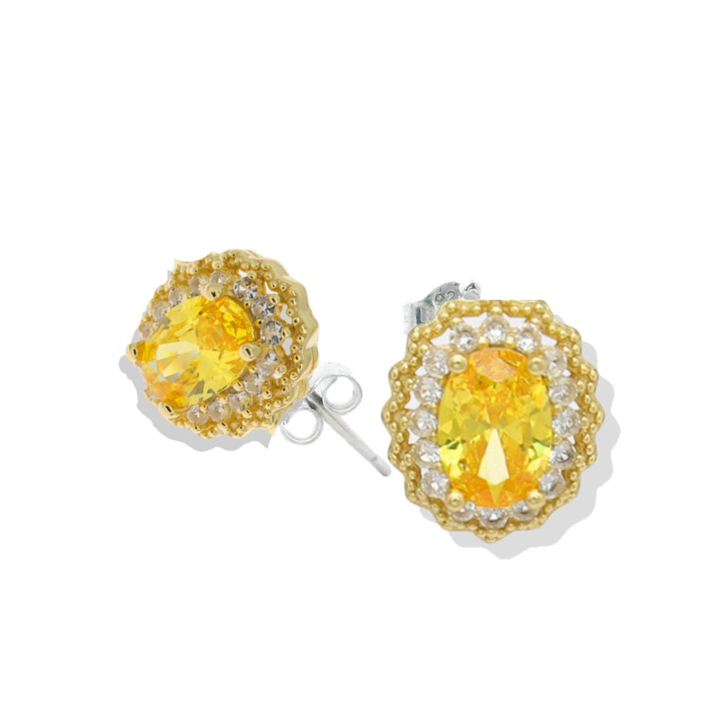 Natural Yellow Citrine Jewelry Set